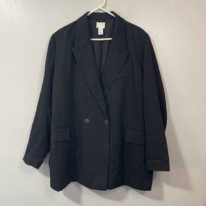 H&M Women’s Size XL Black Double Breasted Blazer Black Buttons